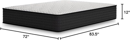 Signature Design by Ashley Limited Edition Plush 12 Inch Hybrid Mattress with Gel Memory Foam and Edge Support for Cool Sleep and Pressure Relief, California King, Fiberglass Free, Mattress In A Box