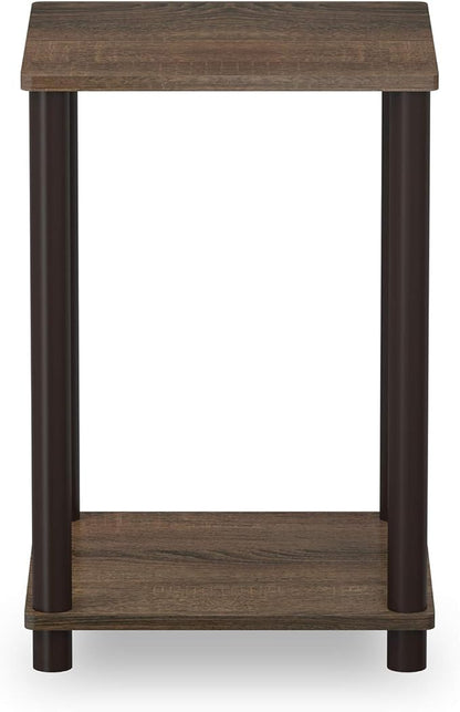 FURINNO Turn-N-Tube Haydn End Table, 1-Pack, Walnut/Brown