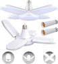 LED Garage Lights 2 Pack, 4 Foot Adjustable Ceiling Light, 6500k 8000LM Deformable E26/E27 Garage Lights for Shop, Basement, Workshop