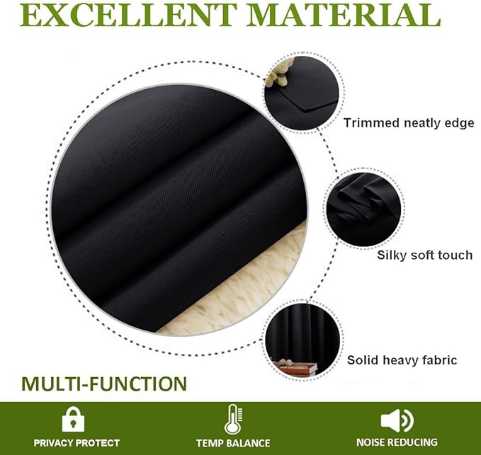 NICETOWN Room Separating Divider, Room Divider Curtain Screen Partition, Function Thermal Blackout Patio Door Panel, Sliding Door Insulated Curtain for Patio, Black, 8.3ft Wide x 10ft Long