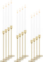Gold Candle Holder Set of 12 Candlestick Holders Taper Candle Holders Metal Tall Candle Stick for Wedding Tables Centerpieces Candlelight Dinner Home Decor(Candles not Include)