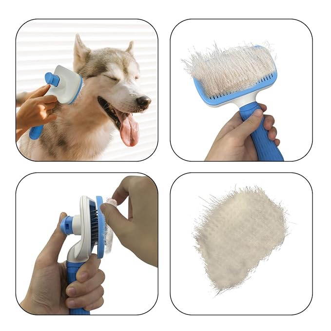 Pet Cleaning Deshedding Brush,Pet Hair Removal Brush for Shedding Massaging Grooming for Small Dogs,Cats,Rabbits-Mewly Pet