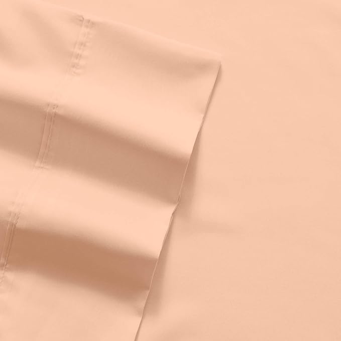 Split King Size Bed Sheets - 6 Piece 1500 Supreme Collection Fine Brushed Microfiber Deep Pocket Split King Sheet Set Bedding - 2 Extra Pillow Cases, Great Value, Split King, Peach