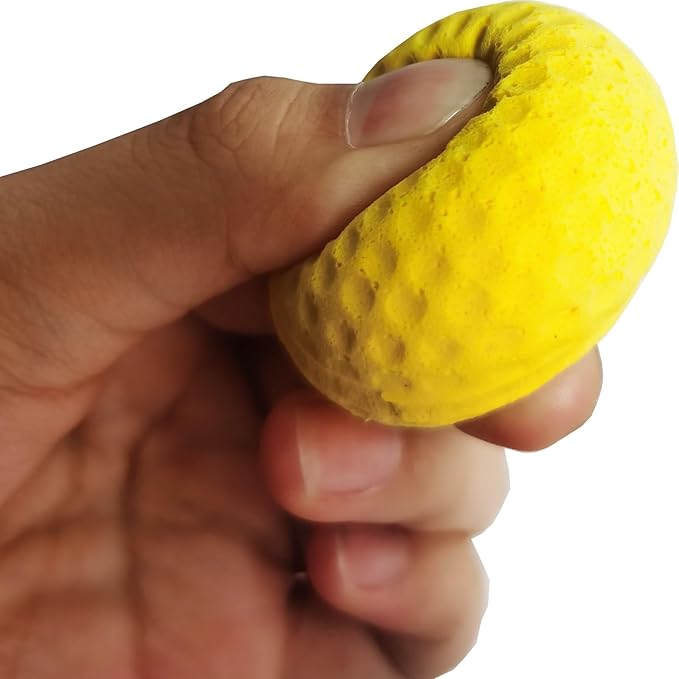 Cat Golf Balls for Indoor Cats Toy Ball Kitten Toys Interactive Cat Ball Sponge Foam Sponge Soccer Balls (Yellow)-Mewly Pet