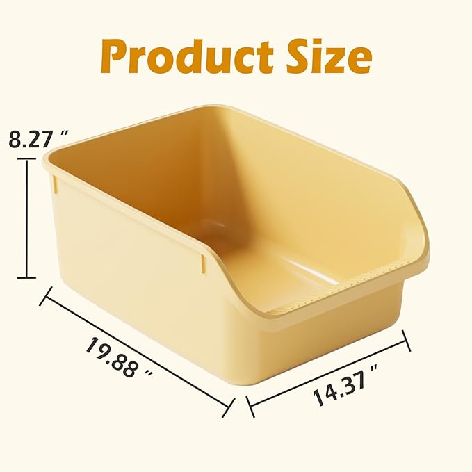 SpaceTime Large Cat Litter Box with High Sides,Cat Boxes for Indoor Cats,Cat Litter Pan for Kitty,Litter Box with Low Entry,Easy to Clean,Anti-Splashing(Grey)-Mewly Pet