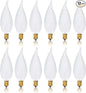 Simba Lighting Candelabra Flame Tip Frosted CA10 40W E12 Base (12 Pack) Decorative Incandescent Light Bulbs 120V for Chandeliers, Ceiling Fan Lights, Pendants, Wall Sconces, Dimmable, Warm White 2700K