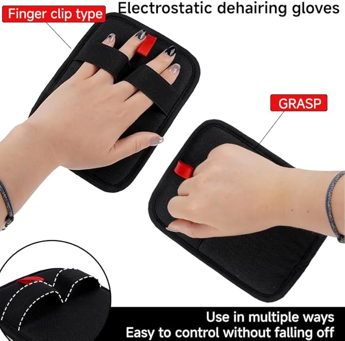 Pet Hair Remover, Electrostatic Pet Hair Removal Gloves-2-piece Set, Reusable Cat & Dog Hair Remover for Couch, Furniture, Carpet, Curtain, Upgraded Animal Fur Removal Tool-Mewly Pet