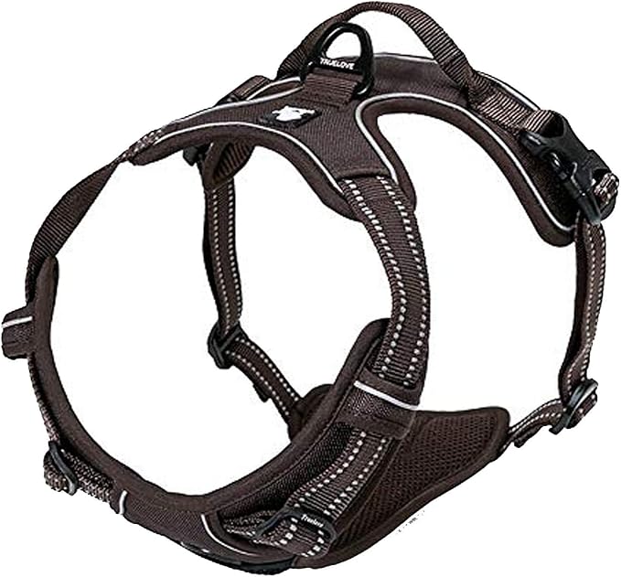 TRUE LOVE Adjustable No-Pull Dog Harness Reflective Pup Vest Harnesses Comfortable Control Brilliant Colors Truelove TLH5651(Brown,XS)-Mewly Pet