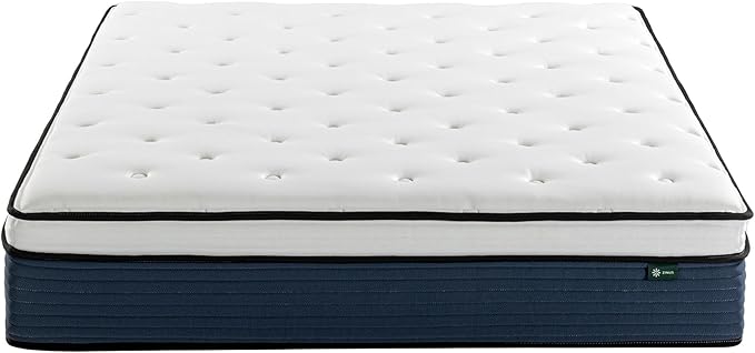 ZINUS 12 Inch Comfort Support Hybrid Mattress [New Version], Full, Fiberglass Free, Medium Plush, Motion Isolation, Certified Safe Foams & Fabric, Mattress in A Box