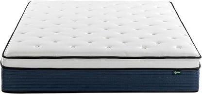 ZINUS 12 Inch Comfort Support Hybrid Mattress [New Version], Queen, Fiberglass Free, Medium Plush, Motion Isolation, Certified Safe Foams & Fabric, Mattress in A Box