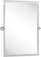 TEHOME Chrome Pivot Mirror Tilt Bathroom Mirror in Polished Nickel Tilting Beveled Vanity Mirrors in Chrome, 28.5x36''