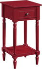 Convenience Concepts French Country Khloe 1 Drawer Accent End Table 14" - Traditional Farmhouse Side Table with Storage Drawer and Shelf for Living Room, Cranberry Red