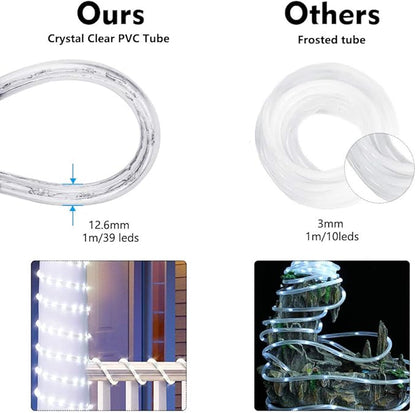 Brizled 18ft 216 LED Rope Lights, 120V ETL Listed Plugin Rope Lights Connectable Daylight White Indoor Outdoor Rope Lights Flexible LED Tube Lights for Holiday, Garden, Yard, Corridor and Patio Decor