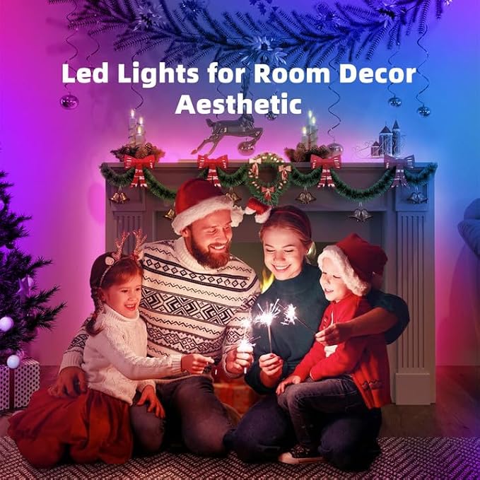 TJOY LED Strip Lights with 44 Key Remote Control 50ft, Multi-Color RGB LED Lights, Color Changing LED Light Strip for Bedroom, LED Strip Lighting for Room Decor Aesthetic, TV, DIY