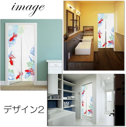 Noren Japanese Style Doorway Curtain with a Picture of Japanese Goldfish Printed on it (pattern2)