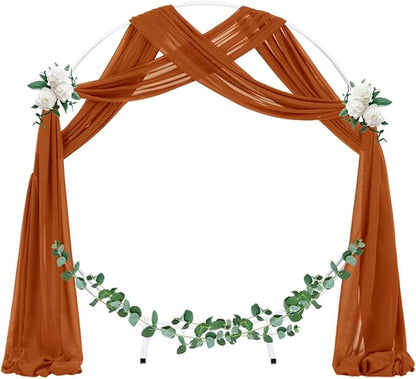 Socomi Wedding Arch Draping Fabric 3 Panels 29" x 19Ft Terracotta Sheer Chiffon Curtain Drapes 6 Yards for Wedding Ceremony Birthday Party Decoration