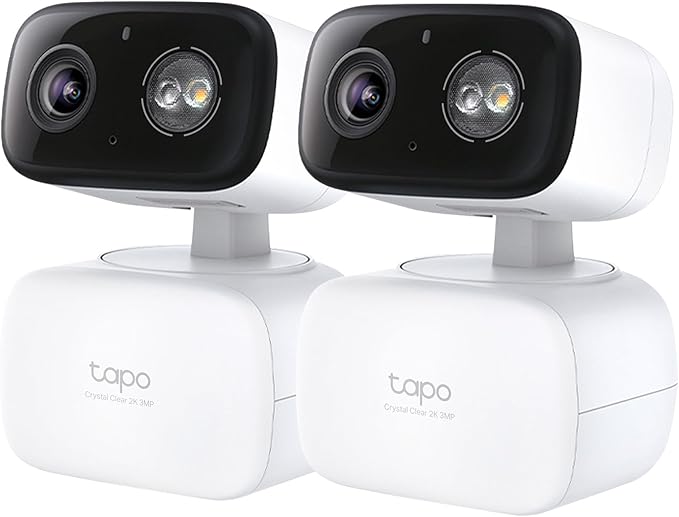 Tapo 2K 3MP Pan/Tilt Indoor/Outdoor Security Camera - Free Person/Baby Cry Detect & Motion Track, 360° Pan, Color Night Vision, SD/Cloud Storage, Works w/Alexa & Google Home, HybridCam 360 (2-Pack)-Mewly Pet
