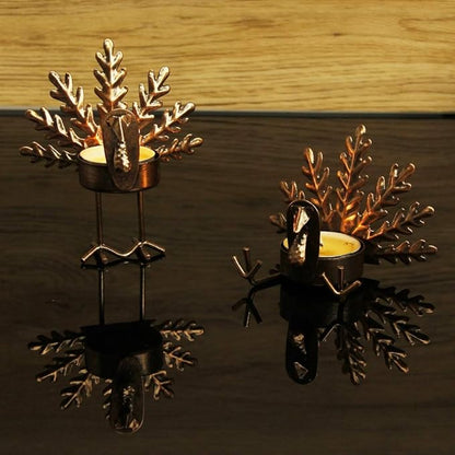 SAND MINE Metal Turkey Tea Light Candle Holders, Thanksgiving Candle Holder, Turkey Candle Holder, Metal Candle Holder, Thanksgiving Home Table Decoration (6)