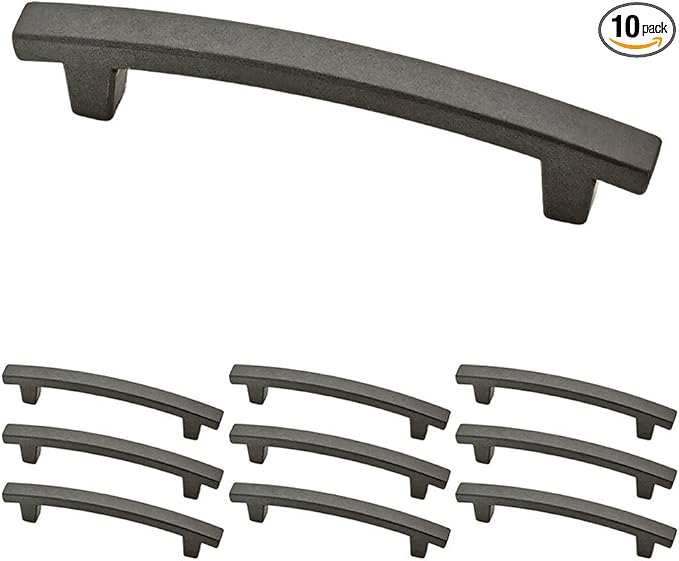 Franklin Brass (10-Pack) – Soft Iron Cabinet Handles, 4 Inch Hole Center, Pulls for Drawers, Kitchen Cabinet Door, Dressers | Pierce