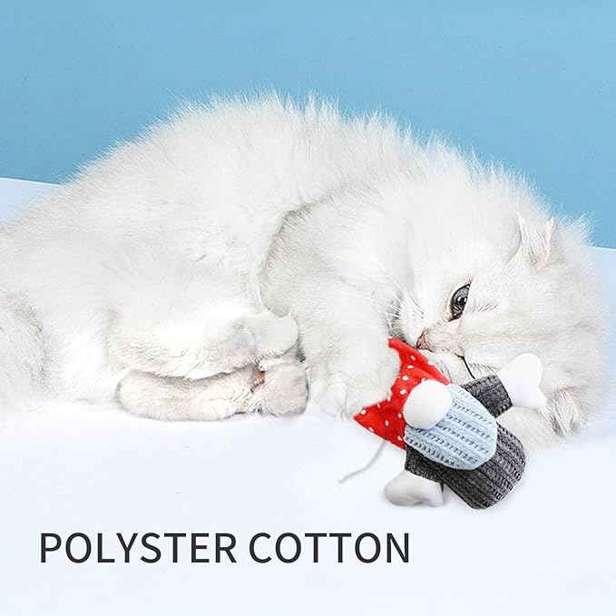 Catnip Toys for Indoor Cats, Paper Sounds 3PCS Plush Rope Cat Chew Toys, Bite Resistant Teething Interactive Catnip Filled Kitten Toy Soft Pet Toy-Mewly Pet