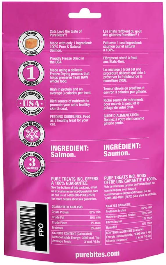 PureBites Salmon For Cats, 0.49Oz / 14G - Entry Size-Mewly Pet