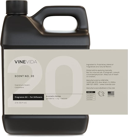 VINEVIDA [32 Fl Oz] Cashmere Fragrance Oil for Cold Air Diffusers, Essential Oils for Diffuser Oil Refill & Air Freshener Room Spray