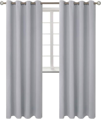 BGment Room Darkening Curtains 108 Inches Long - Grommet Thermal Insulated Drapes Window Treatment Curtains for Bedroom, 2 Panels, 52 x 108 Inch, Light Grey