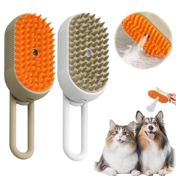 Cat Steam Brush 2025 New Pet Steam Groomer Comb, Painless Grooming Massage, 3 In 1 Water Brush for Cats Dogs (Mix)-Mewly Pet