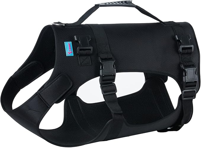 Dog Lift Harness, Rehabilitation Lifts Vest for Dogs, Support & Recovery Sling, Adjustable Breathable Lifting Straps for Old, Joint Injuries, Arthritis, Paralysis Dogs Walk (L, Black)-Mewly Pet