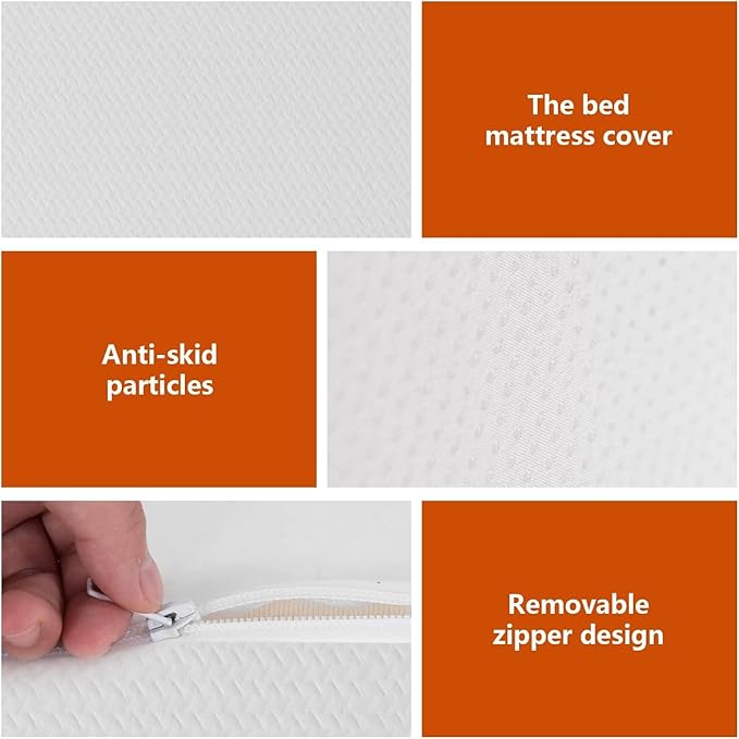 PayLessHere 10 Inch Queen Mattress Base Foam Mattress CertiPUR-US Certified,Removable Soft Cover,Queen mattresses for Bed Frame, Bunk Bed, Trundle, Daybed,White,Fiberglass Free