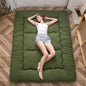 MAXYOYO Japanese Floor Mattress Futon Mattress Thicken Tatami Mat Sleeping Pad Roll Up Mattress Floor Lounger Bed Folding Couch Bed Mattress Pad for Guest Room, Green, Queen