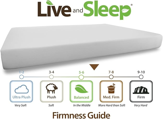 Live and Sleep - Resort Full Size 10-Inch Memory Foam Mattress in a Box - Medium Firm for Better Comfort, CertiPur Certified (Full)