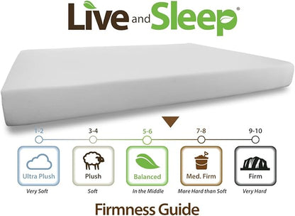 Live and Sleep - Resort Full Size 10-Inch Memory Foam Mattress in a Box - Medium Firm for Better Comfort, CertiPur Certified (Full)