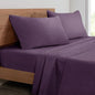 Mejoroom Striped Full Size Sheets – Extra Soft Full Size Bed Sheets - 16inches deep Pocket Full Sheet Set, Breathable, Wrinkle, Fade and Stain Resistant - 4 Piece (02-Purple)
