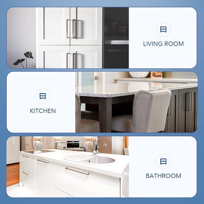 Ravinte 5 Pack Brushed Nickel Kitchen Cabinet Handles 10 Inch Cabinet Pulls Square Kitchen Hardware for Cabinet Drawer Pulls Drawer Handles Come with Screwdriver