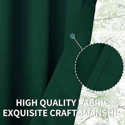 BGment Green Blackout Curtains 72 Inch Length 2 Panels Set, Grommet Thermal Insulated Room Darkening Curtains for Bedroom, Each 46 x 72 Inch