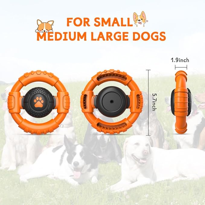 Dog Toys for Aggressive Chewers Large Medium Small Breed Indestructible Durable Tough Squeaky Dog Chew Toys to Keep Them Busy Nylon Rubber Interactive Dog Toys-Mewly Pet