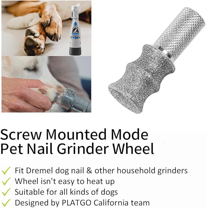 ClassC+80 Diamond Dog Nail for Dremel, Screw-Mounted Mode Nail Dremel Tool for Dogs, Especially Suitable for Long-Haired Dogs, Dremel Polishing Bits, Animals Nail Care & Home Grinder Tools-Mewly Pet