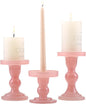 GMWD 3 Pcs Glass Candle Holder Set Clear, Pink Candlesticks Holders Pillar Taper Candles Tealight Stand for Wedding Centerpieces Home Decorations Dining Table