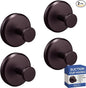 HOME SO Suction Cup Hooks for Shower, Bathroom, Kitchen, Glass Door, Mirror, Tile – Loofah, Towel, Coat, Bath Robe Hook Holder for Hanging up to 15 lbs – Waterproof & Rustproof, Dark Bronze (4-Pack)