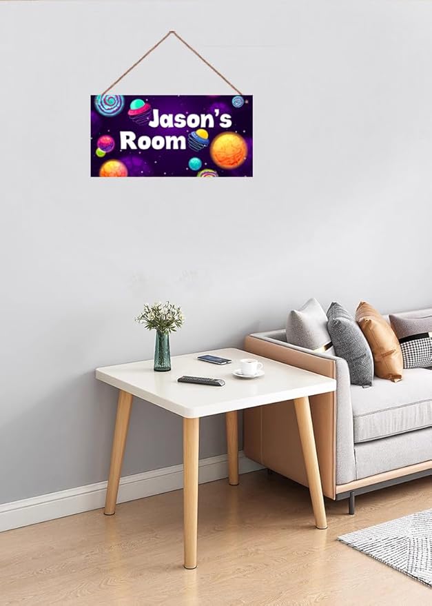 Personalized Stars Sign Customized Galaxy Art Decoration Exquisite Decorative Signs Custom Name for Nursery Kids Room Door Wall Art Decor Outer Space Themed Decor For Boys Room Little Man Cave