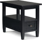 SIMPLIHOME Warm Shaker SOLID WOOD 14 inch Wide Rectangle Transitional Narrow Side Table in Black for the Living Room and Bedroom