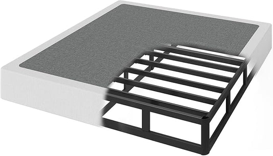 Queen Box Spring, 7 Inch Box Spring for Queen Bed, 3000 lbs Heavy Duty Metal Frame Mattress Foundation with Fabric Cover, Easy Assembly-Noise Free