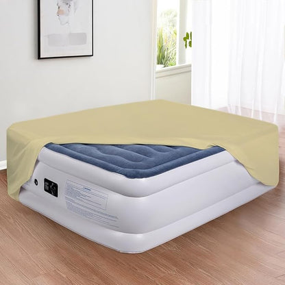 Bedecor Air Bed Sheets for Mattress Cover Removable Bed and Elastic Band Super Soft and Breathable & Deep up to 21" Beige Full