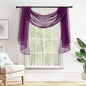 MIULEE Luxury Window Scarves for Party Ceremony Wedding Canopy Bed, Topper Window Treatment Swag Curtain Drapes, Sheer Curtain Scarf Valance for Window One Panel, 54 x 144 Inches Long, Plum Purple