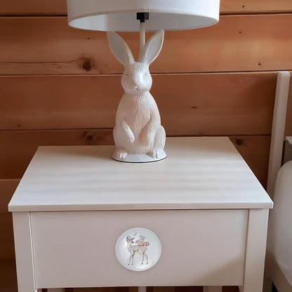 6 Pack 1.5" Ceramics Safari Nursery Kids Animal Unique Cute Cabinet Decorative Dresser Drawer knobs pulls (Deer)