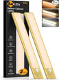 Gritin 10.2inch Under Cabinet Lighting Rechargeable -84 LED Super Bright,3-Color& 5 Level Brightness,4 Modes,Motion Sensor, Long Lasting- Easy Installation Magnetic Closet Lights -2 Pack-Gold