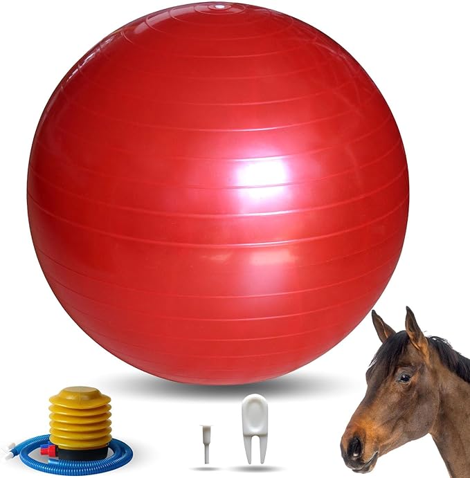 17-Inch Equine Ball for Play & Training - Anti-Burst, Mega Horse Soccer Ball for Goat, Donkey-Mewly Pet