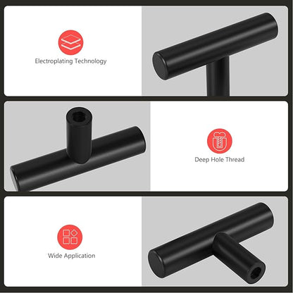 homdiy Black Cabinet Knobs 30Pack Single Hole Drawer Knobs Black Kitchen Drawer Pulls and Knobs Stainless Steel Cabinet Hardware for Bathroom, Cupboard