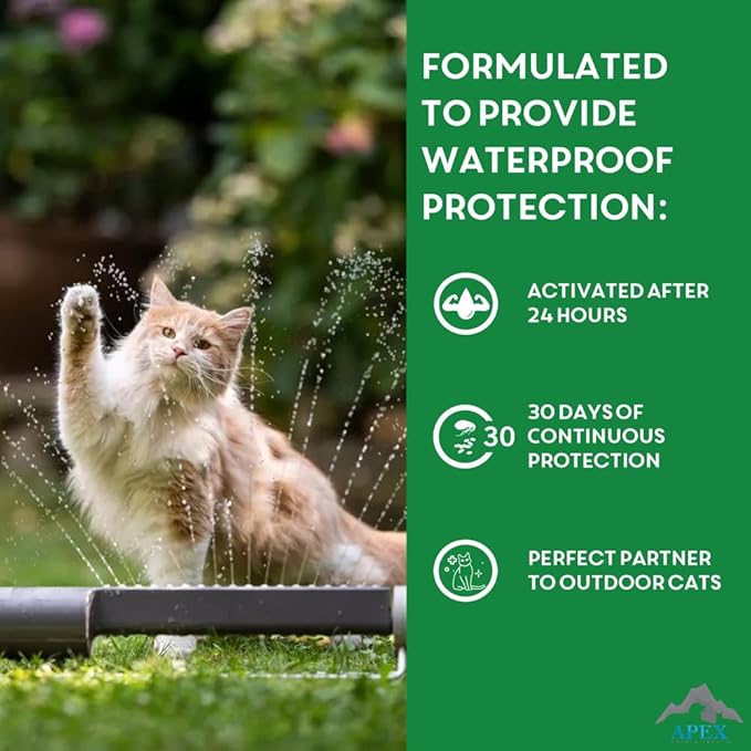 Apex Plus Cat Flea and Tick Treatment | 6-Month Supply, Over 1.5 lbs | Flea Treatment for Cats & Kittens | 24-Hour Activation, Waterproof, 30-Day Protection-Mewly Pet
